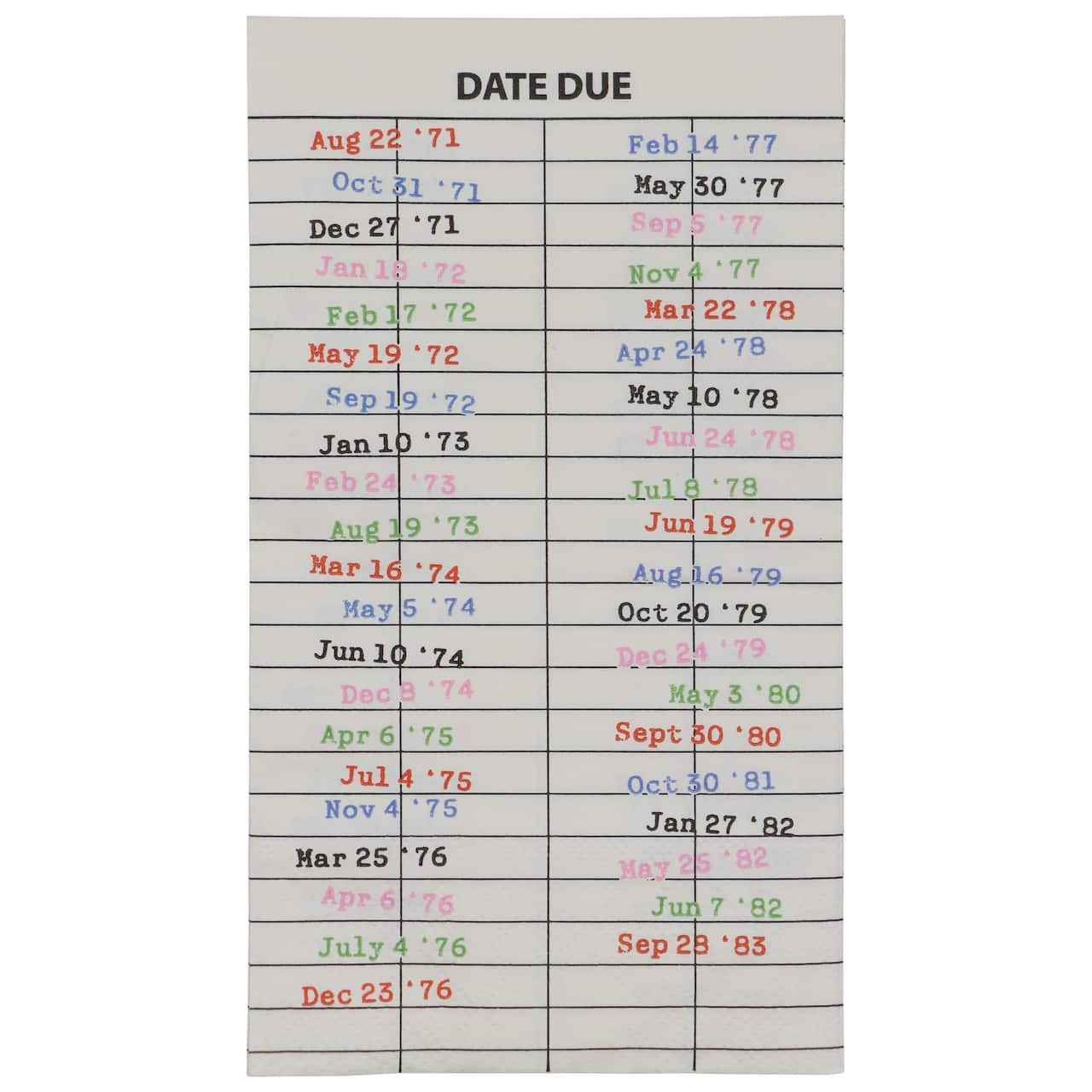 Next Chapter Library Due Date Paper Guest Napkins, 20ct. by Celebrate It™